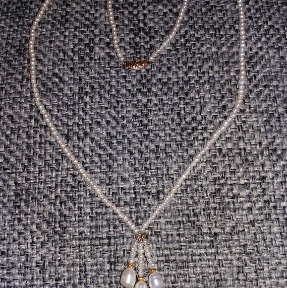 FRESHWATER PEARL 24in NECKLACE 14k CLASP - Picture 2 of 5